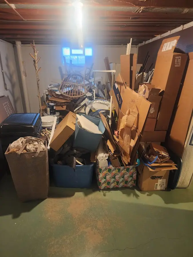 Roll-off dumpster container at job site for 20 Yard Dumpster Rental in Heath